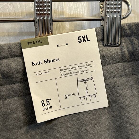 NWT Goodfellow & Co Men’s Big & Tall Knit Shorts Size 5XL, Light Gray - Picture 7 of 16